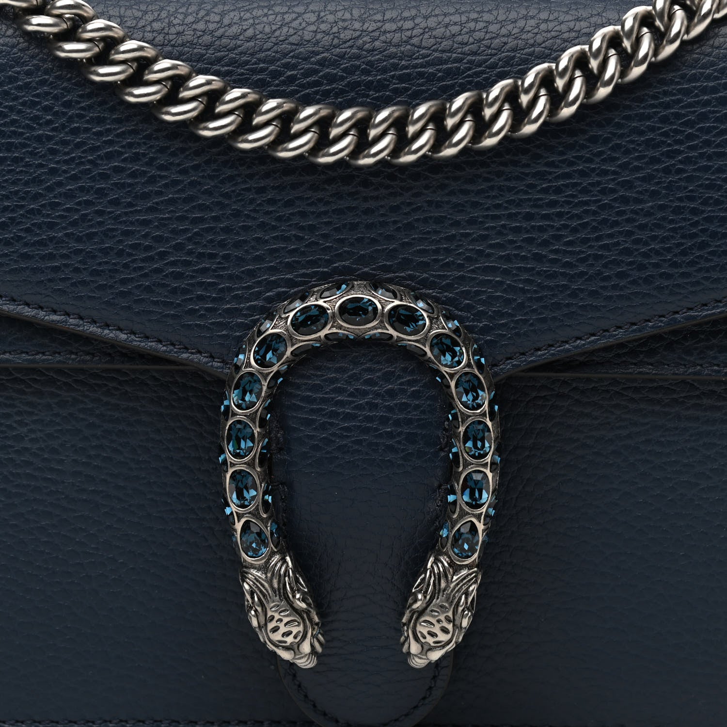 Gucci Dollar Calfskin Crystal Small Dionysus Shoulder Bag Blue Agata Montana Sapphire 9 of 11