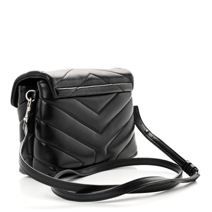 Saint Laurent Calfskin Y Quilted Monogram Toy Loulou Crossbody Bag Black 4 of 14