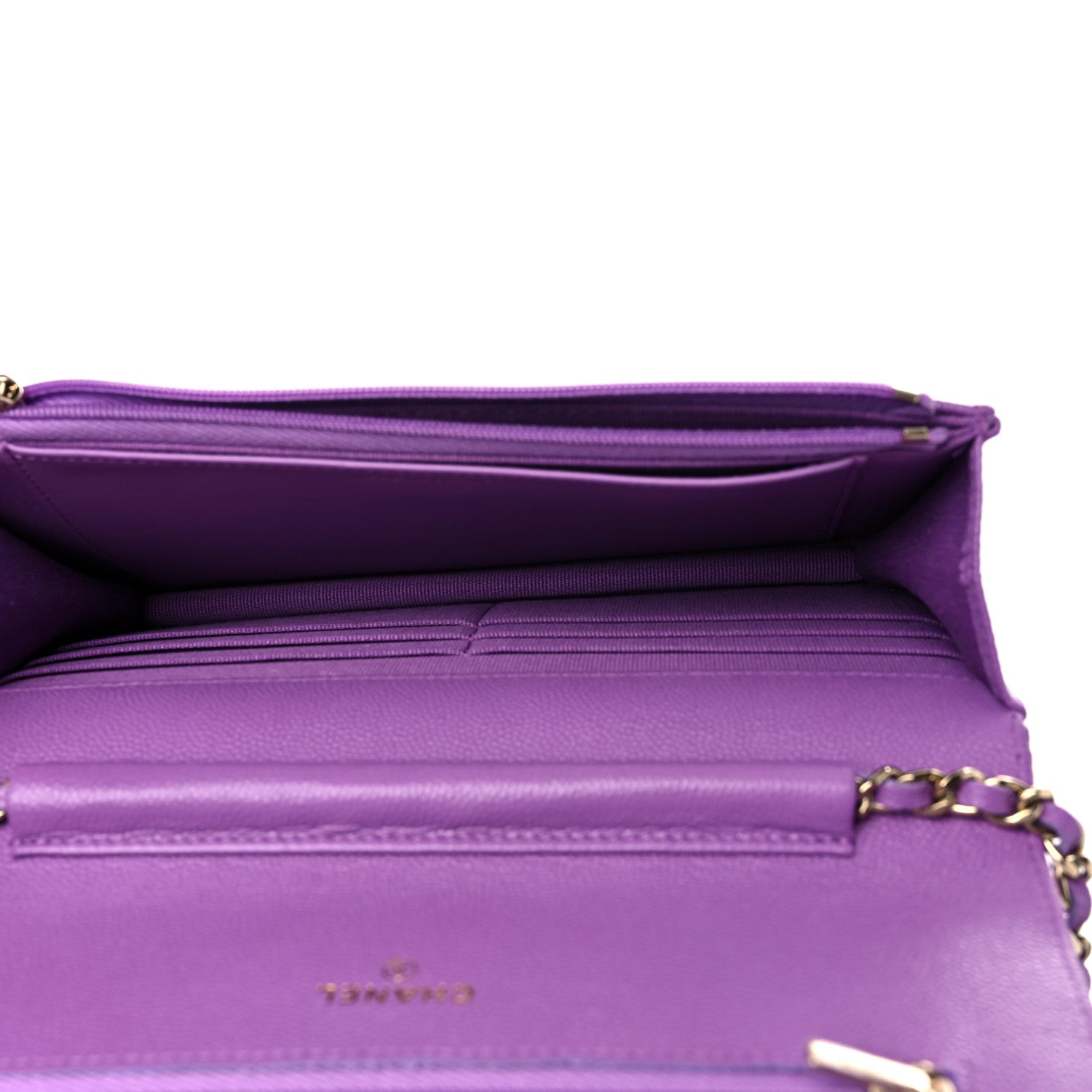 Chanel Caviar Quilted Wallet On Chain WOC Purple 5 of 11