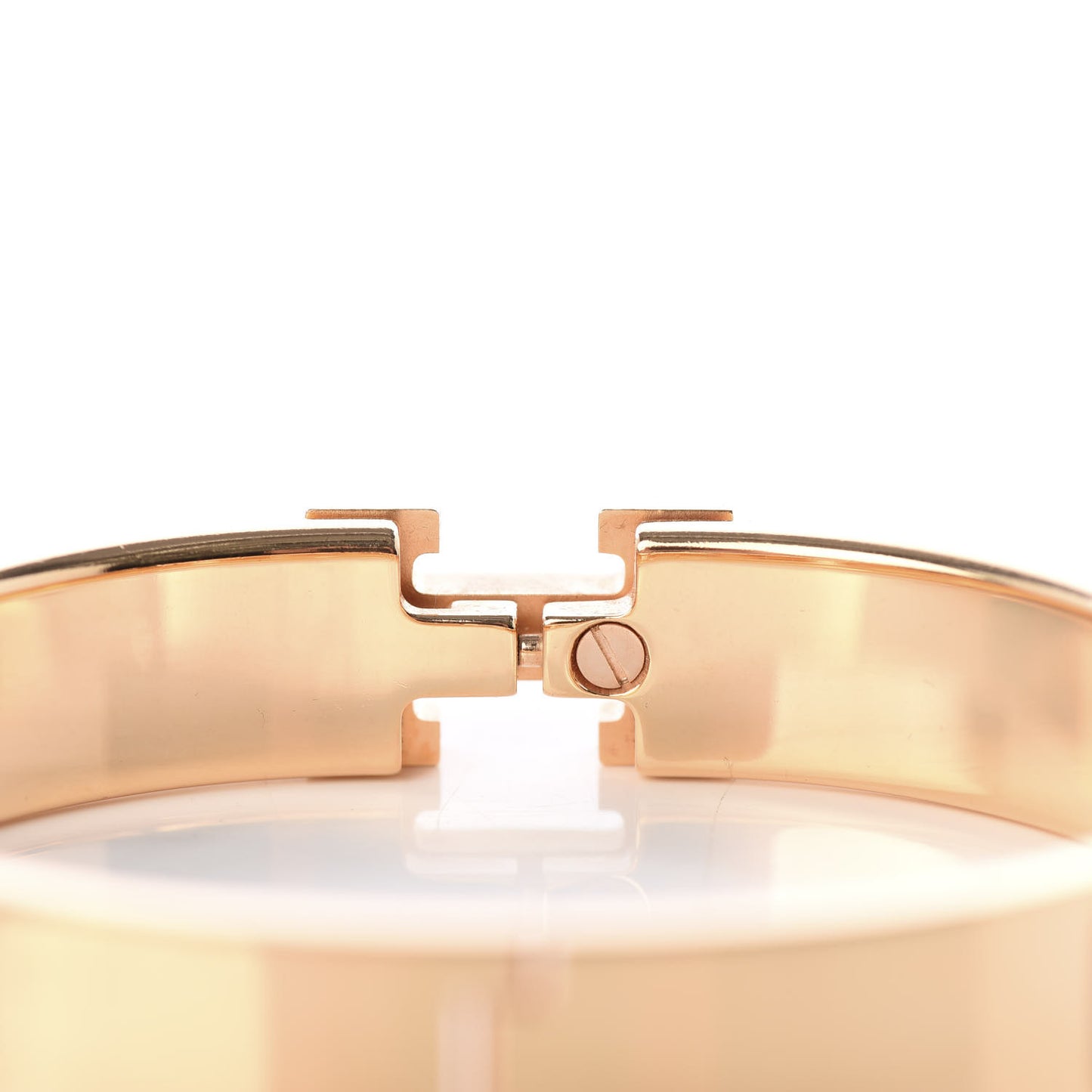 Enamel Narrow Clic Clac H Bracelet GM Marron Glace