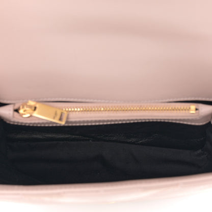 Saint Laurent Calfskin Suede Matelasse Chevron Medium Monogram College Bag Rose Poudre 5 of 11