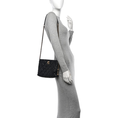 Chanel Lambskin Quilted Crush on Chains Hobo Black 2 of 10