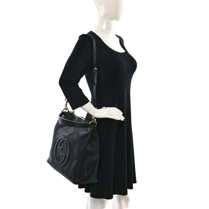 Gucci Pebbled Calfskin Large Soho Hobo Black 2 of 14