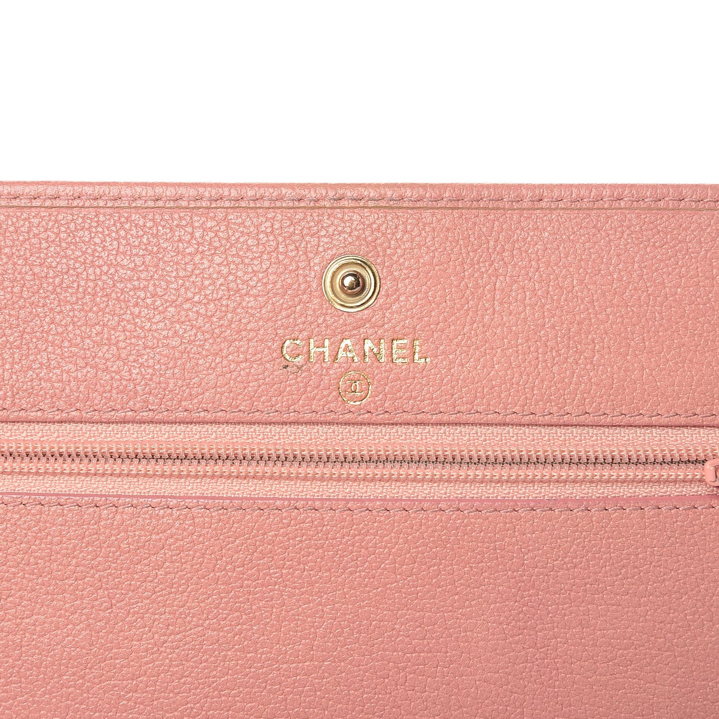 Goatskin Embossed Camellia Wallet On Chain WOC Light Pink