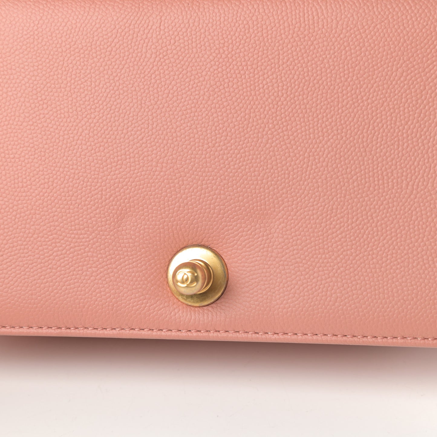 Caviar Quilted Small Boy Flap Powder Pink