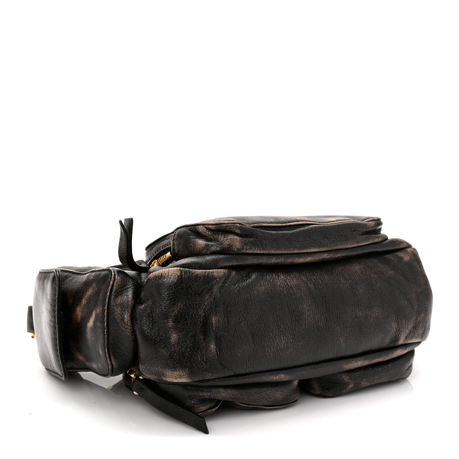 Miu Miu Distressed Nappa Pocket Bag Sand Coffee 4 of 9