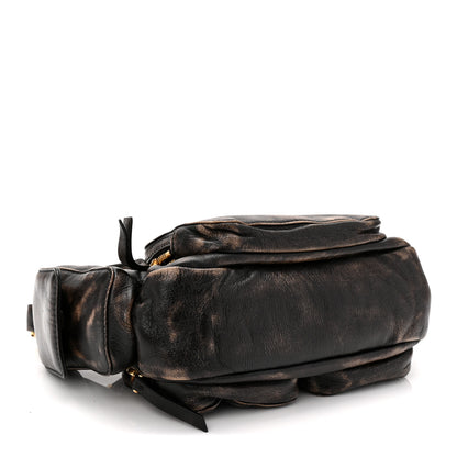 Miu Miu Distressed Nappa Pocket Bag Sand Coffee 4 of 9