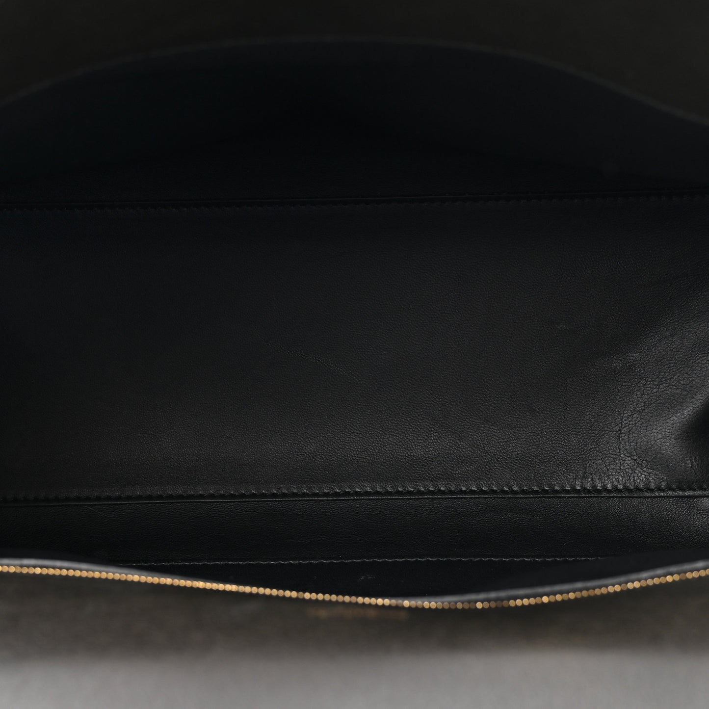 Used Calfskin Money Top Handle Handbag Black