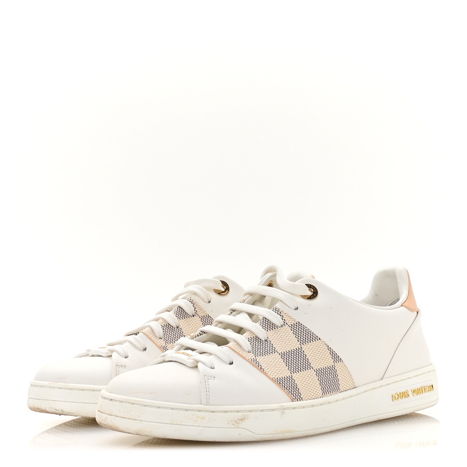 Louis Vuitton Damier Azur Front Row Sneaker 37.5 White 4 of 9