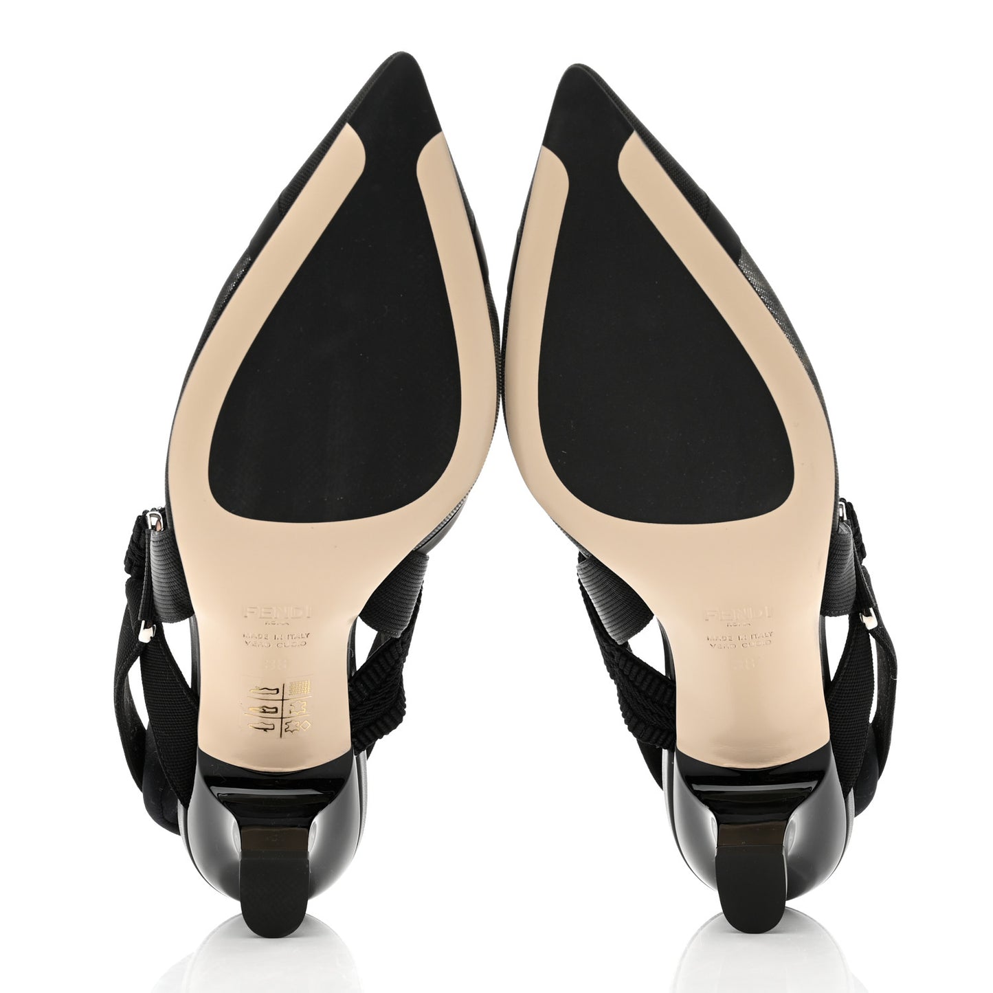 Technical Mesh FF Colibri 55mm Slingback Pumps 38 Black