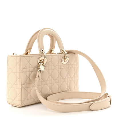 Christian Dior Lambskin Cannage Medium Lady D-Joy Sand 3 of 10
