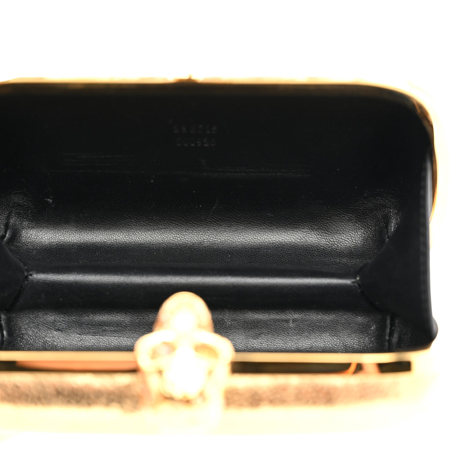 Alexander McQueen Metallic Nappa Skull Box Clutch Gold 1670363