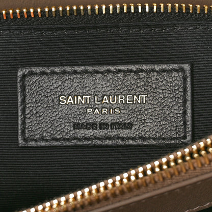 Saint Laurent Suede Y Quilted Monogram Medium Loulou Chain Satchel Taupe 6 of 10