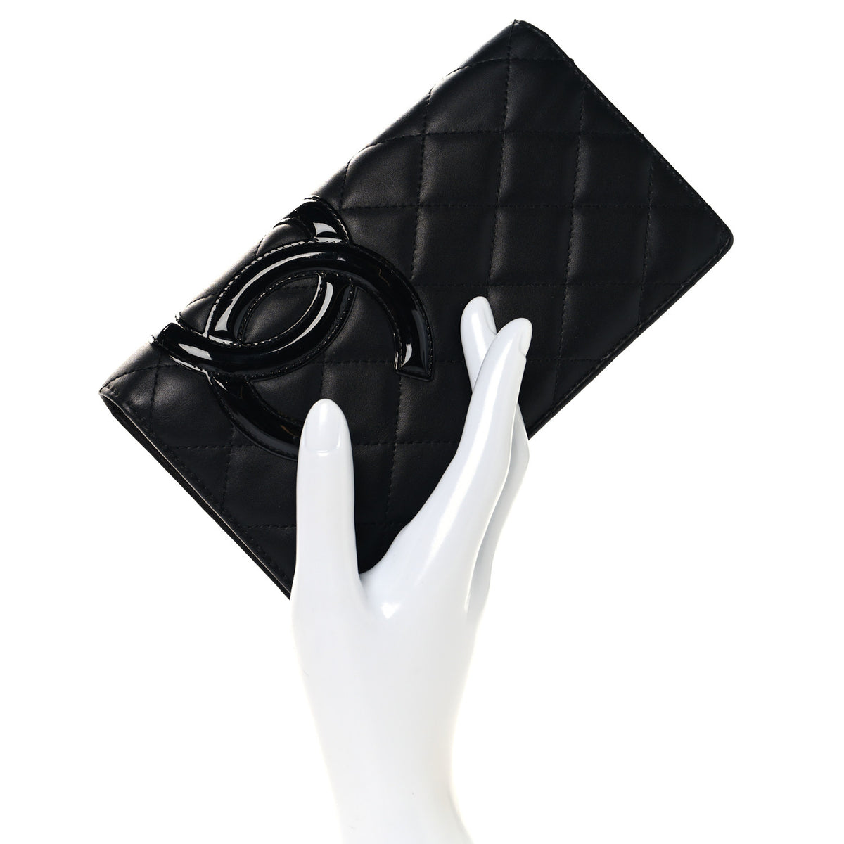 Chanel Calfskin Quilted Cambon Yen Wallet Black 2 of 10