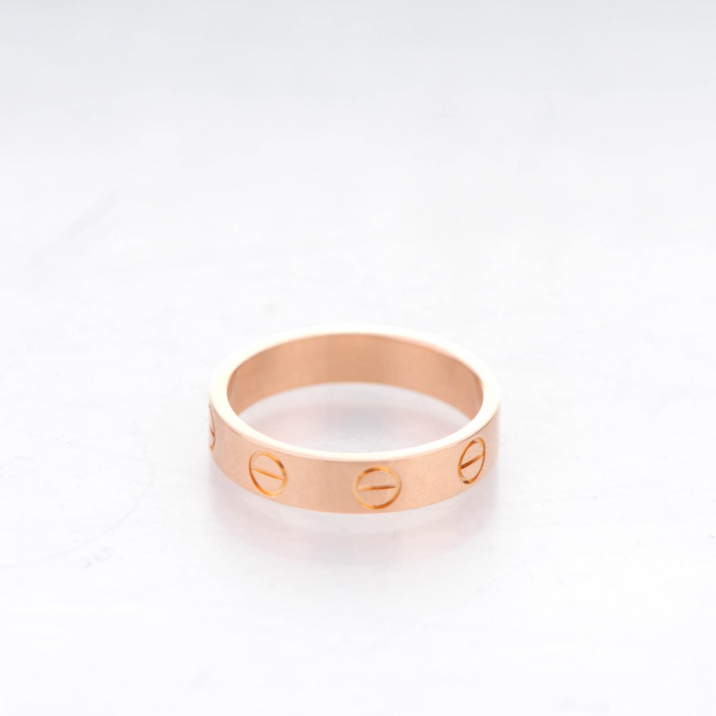 18K Pink Gold 4mm LOVE Wedding Band Ring 48 4.5