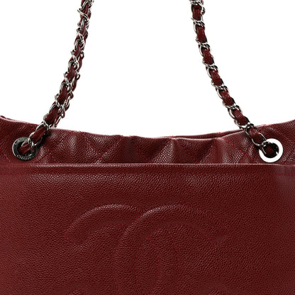 Chanel Caviar Quilted Timeless CC Soft Tote Dark Red 8 of 10