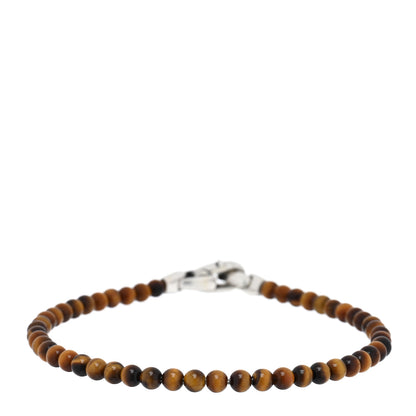 David Yurman Sterling SIlver Tigers Eye 4mm Spiritual Beads Bracelet 1 of 4