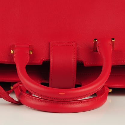 Saint Laurent Calfskin Small Monogram Cabas New Red 6 of 8