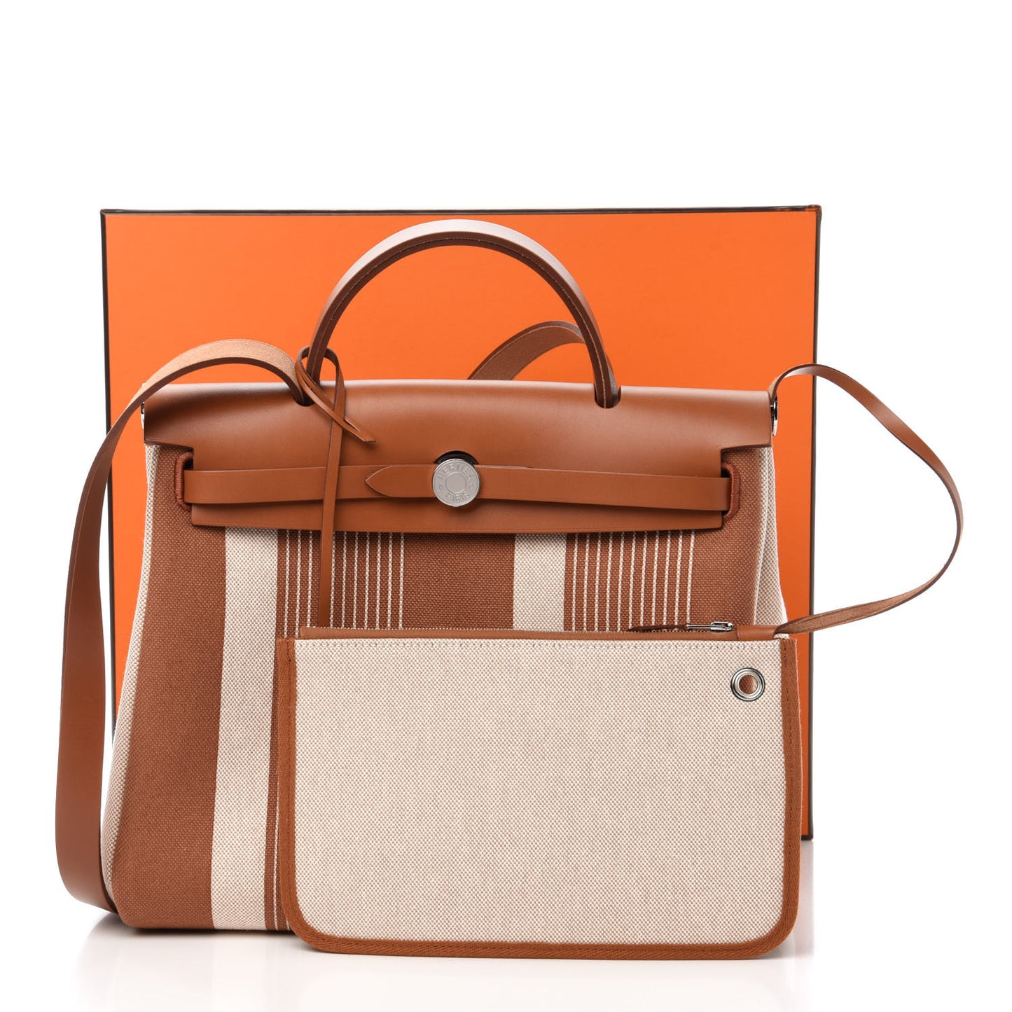 Vache Hunter Toile H Vibration Herbag Zip Retourne 31 PM Fauve Ecru Beige