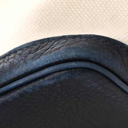 Hermes Toile Negonda Ceinture Tote Ecru Bleu Indigo 11 of 11