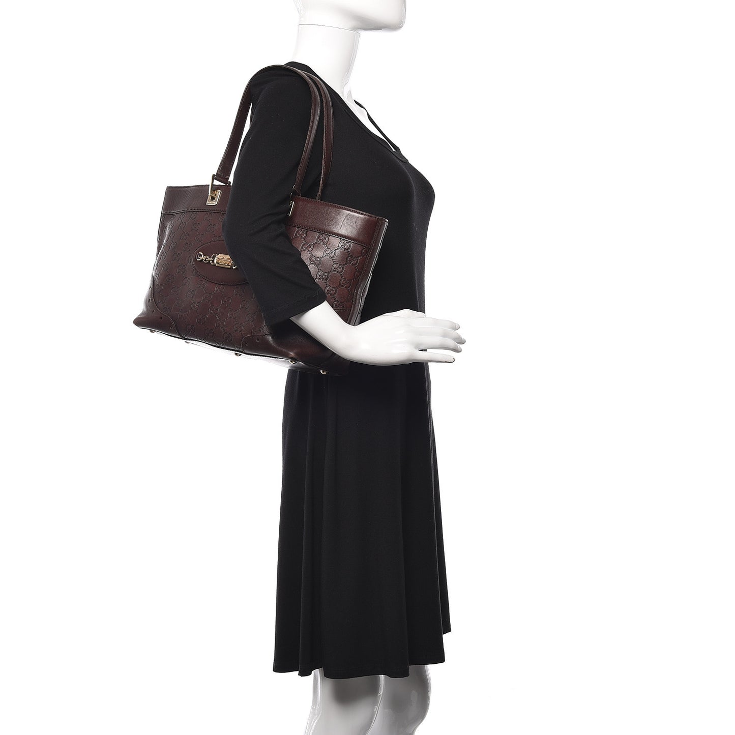 Guccissima Large Punch Tote Chocolate