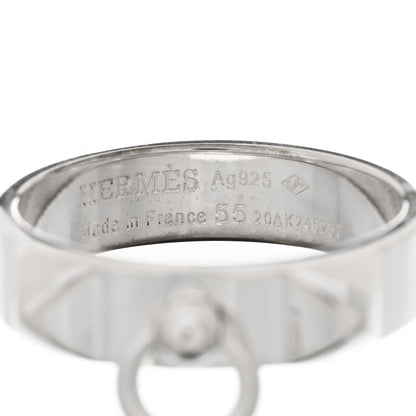 Hermes Sterling Silver PM Collier De Chien Ring 55 7.25 3 of 4