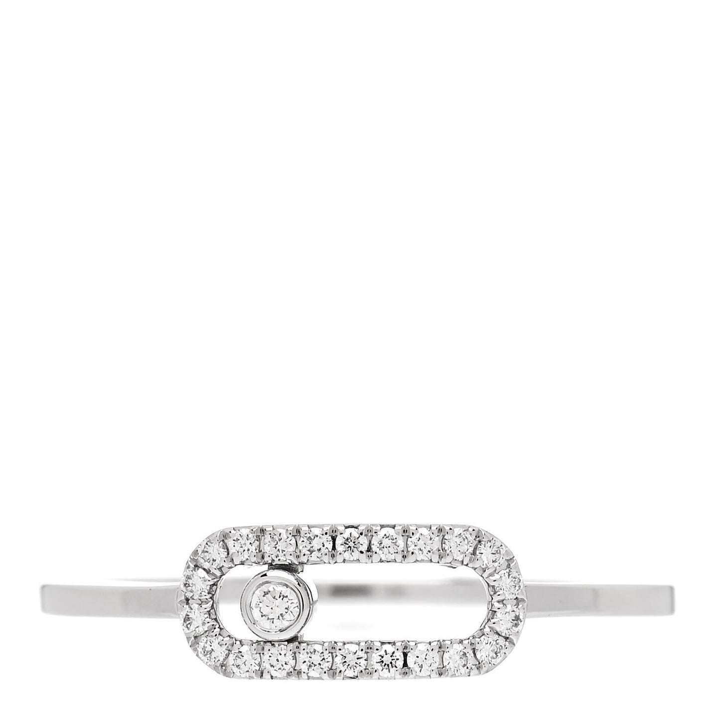 18K White Gold Diamond Move Uno Ring 50 5.25