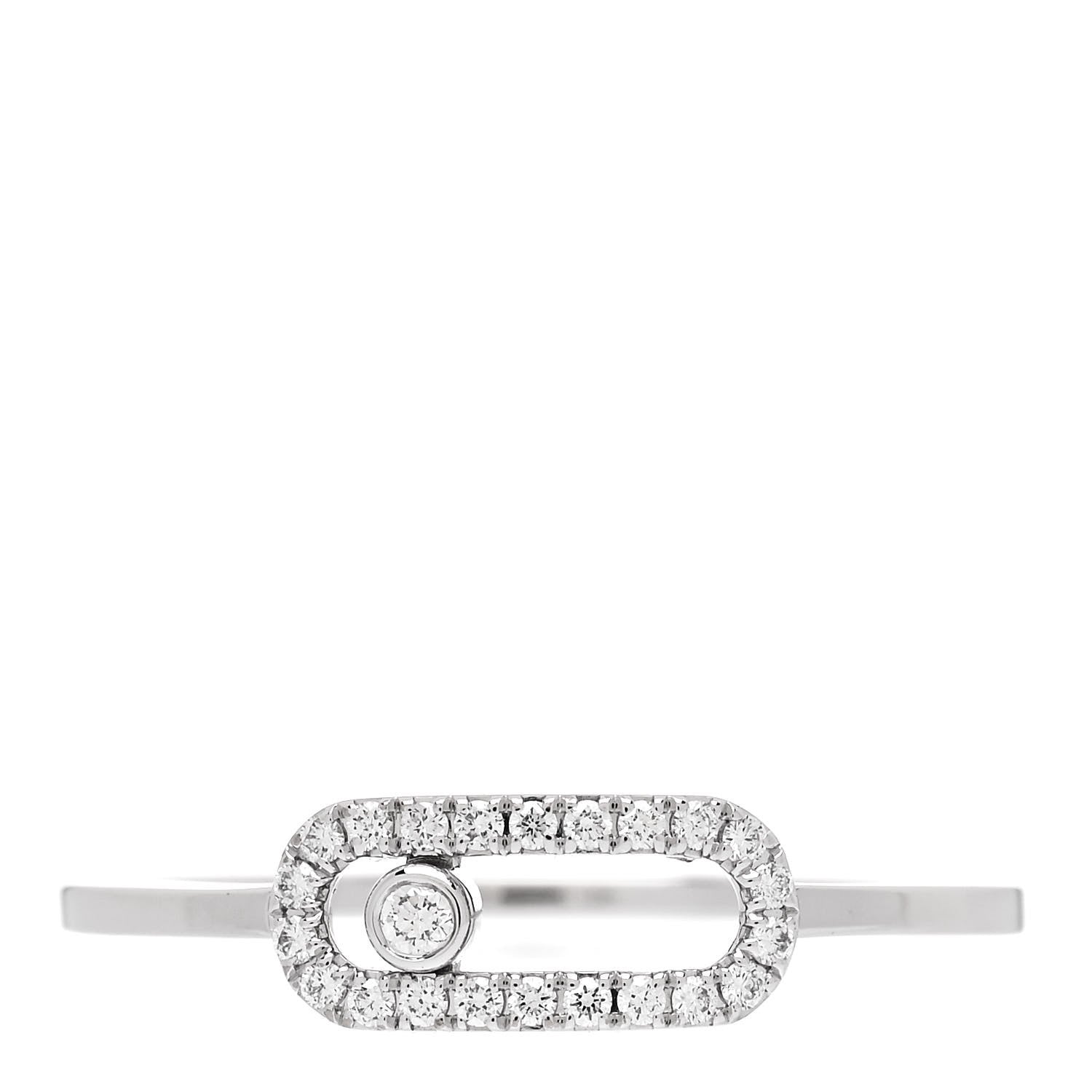 Messika 18K White Gold Diamond Move Uno Ring 50 5.25 3 of 9