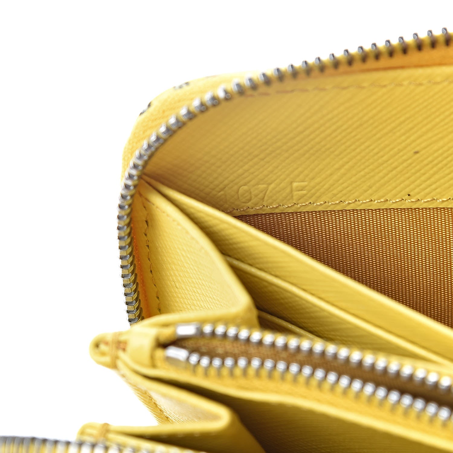 Prada Saffiano Robot Zip Around Wallet Giallo 7 of 7