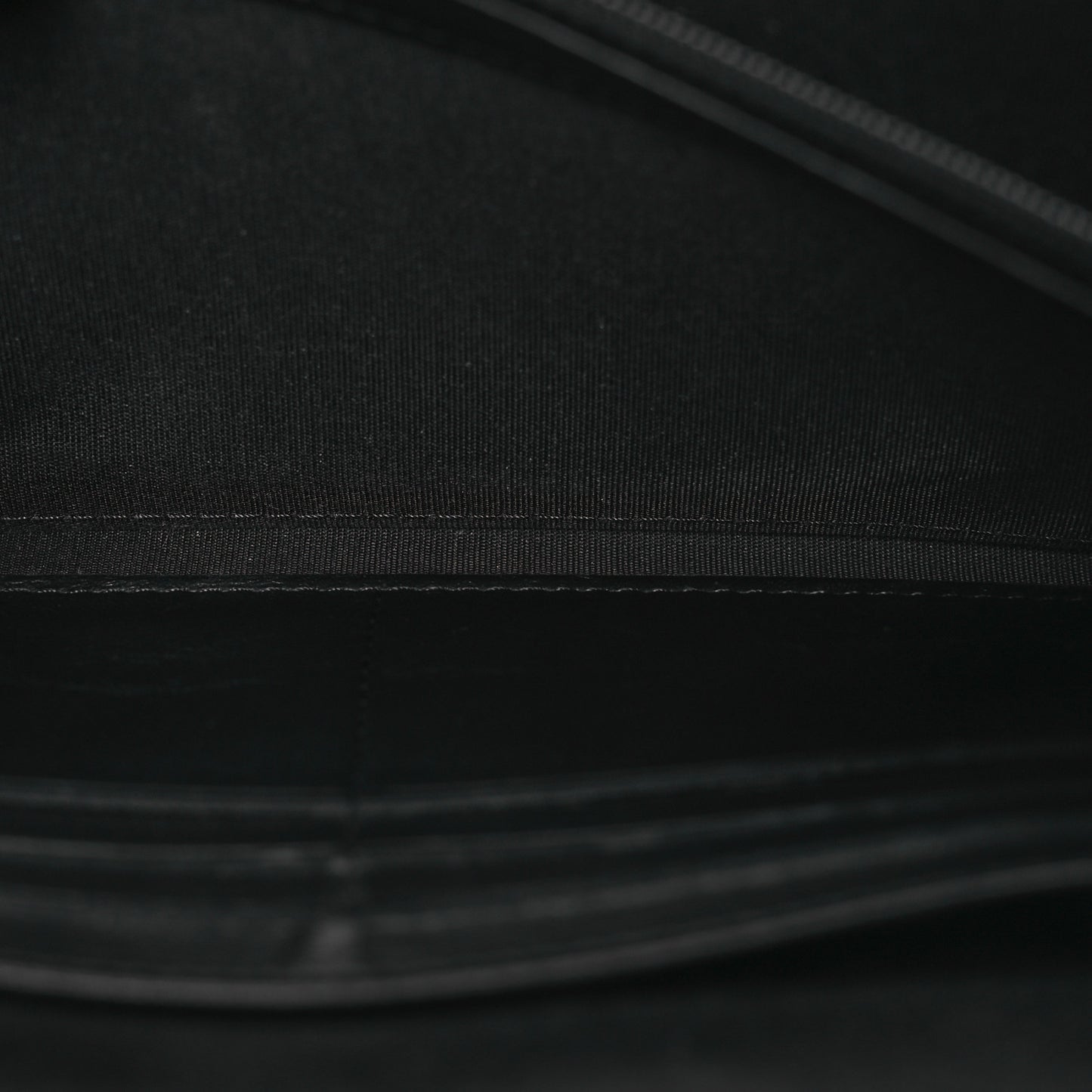 Lambskin Quilted Large Boy Gusset Flap Wallet Black