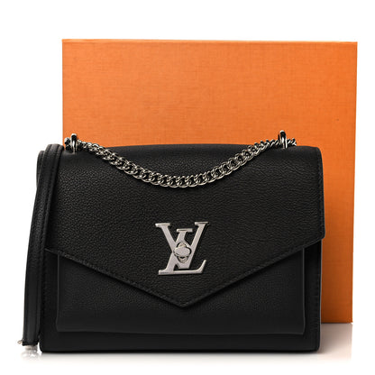 Louis Vuitton Soft Calfskin Mylockme Chain Bag BB Black 9 of 9