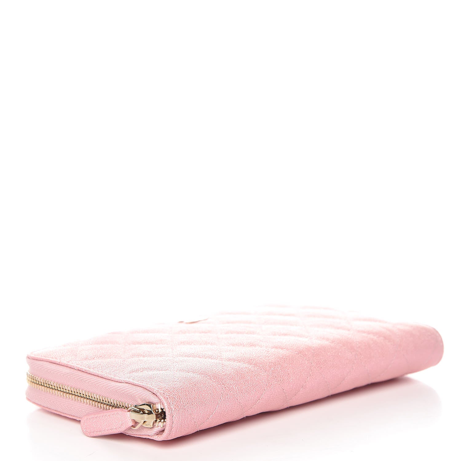 Chanel Iridescent Caviar Quilted Large Zip Around Organizer Wallet Pink 4 of 10