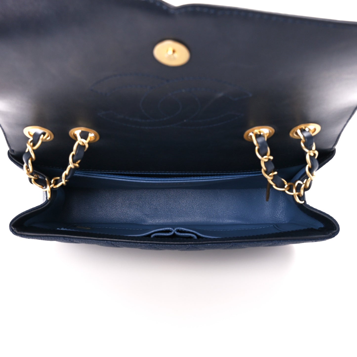 Caviar Quilted Medium CC Filigree Flap Navy Black