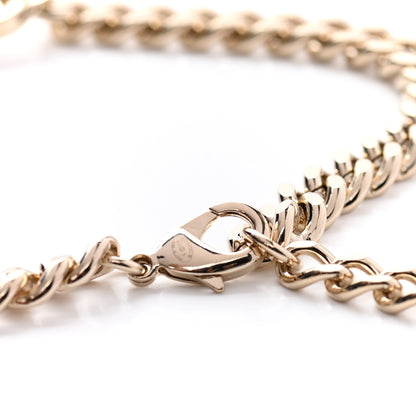Chanel Enamel Metal Logo Choker Necklace Gold White Black 3 of 6