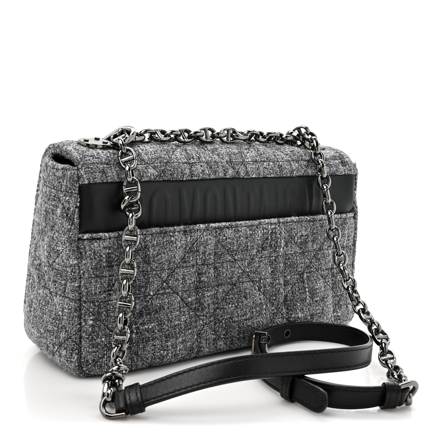 Tweed Macrocannage Medium Caro Bag Black