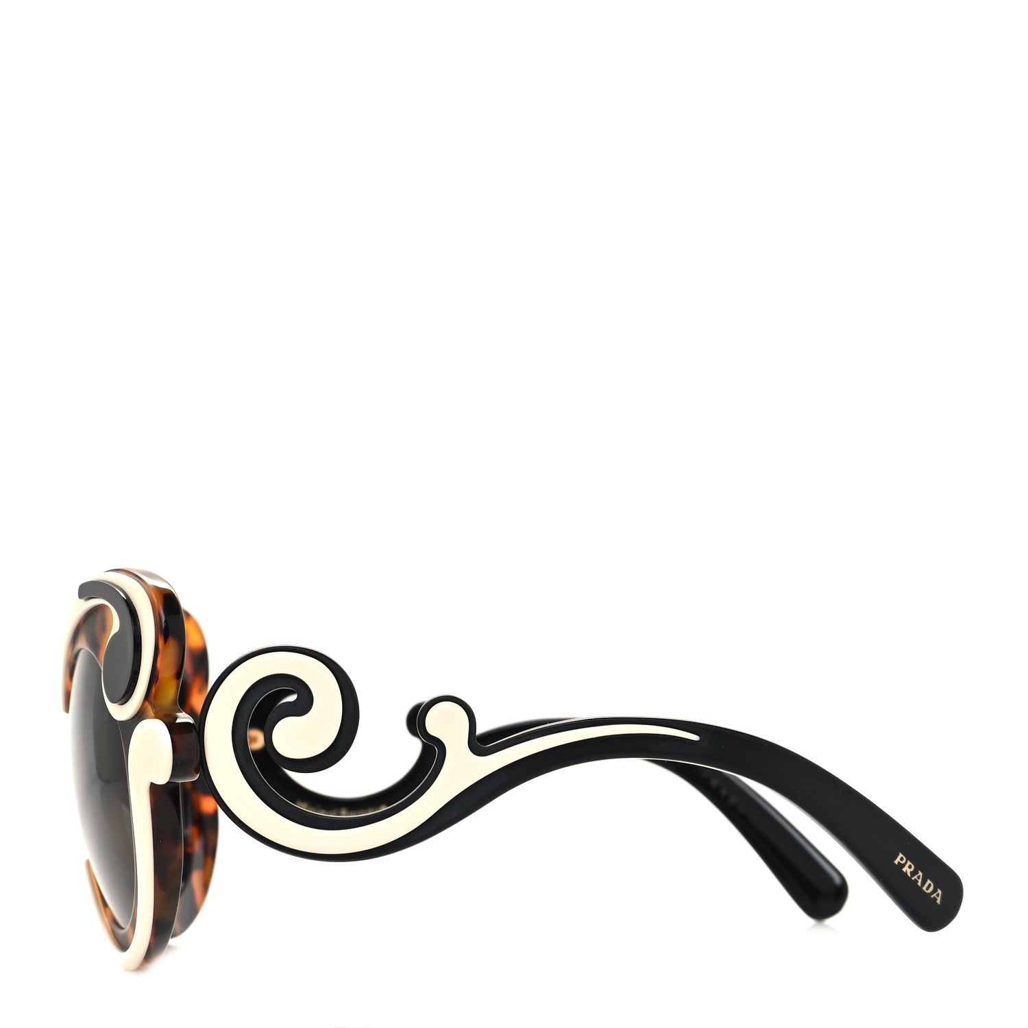 Prada Minimal Baroque Sunglasses SPR 23N Tortoise Black 3 of 9