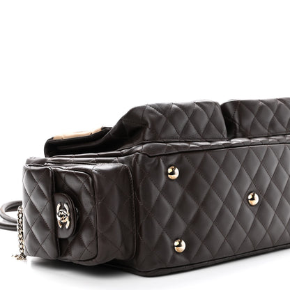 Chanel Calfskin Quilted Large Cambon Multipocket Reporter Brown Beige 9 of 10