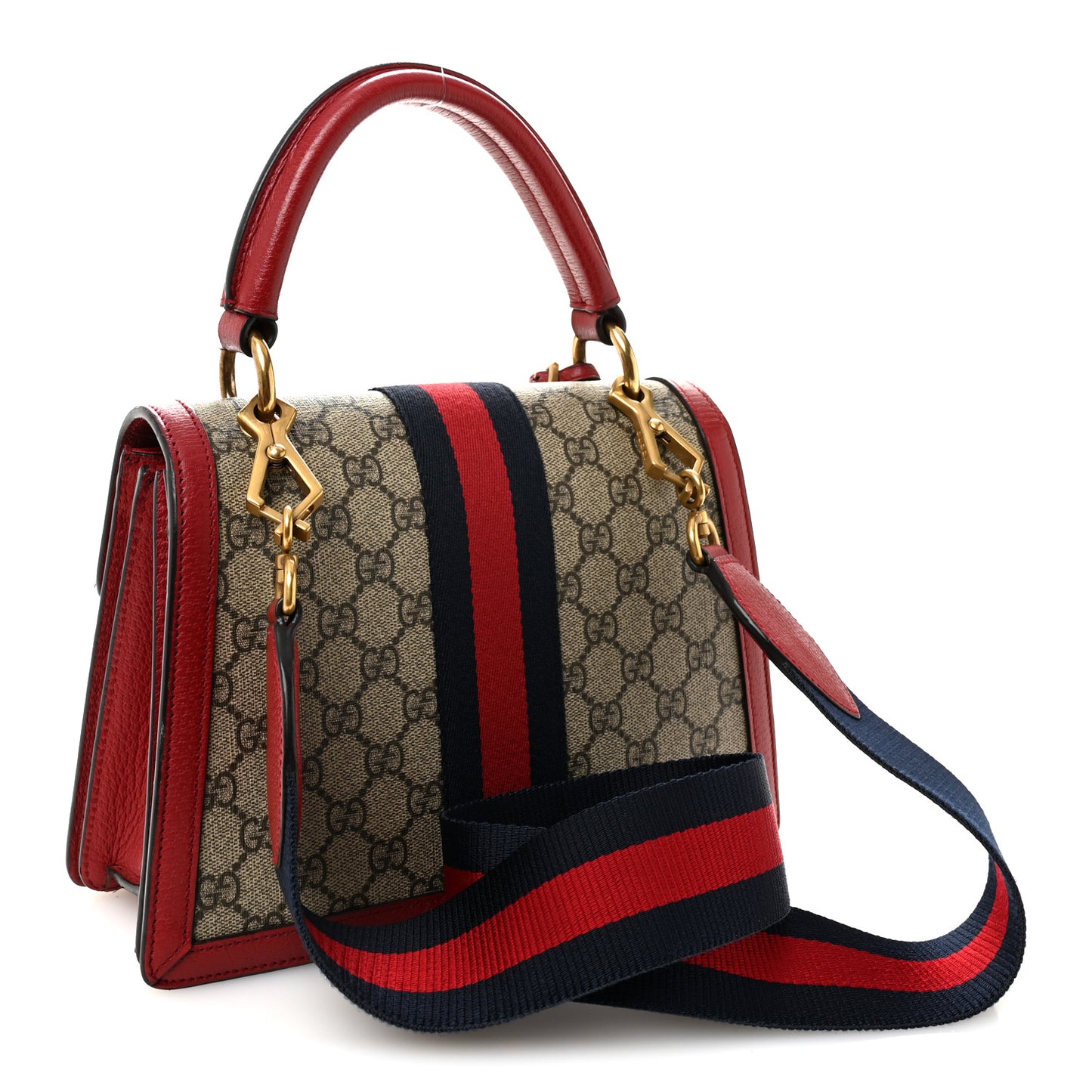 GG Supreme Monogram Small Queen Margaret Top Handle Bag Red