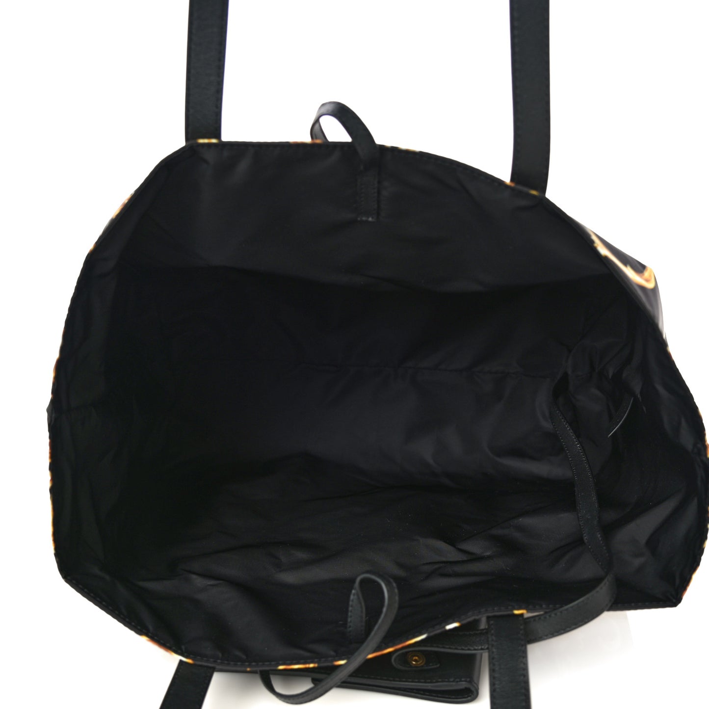 Nylon Baroque Print Tote Black