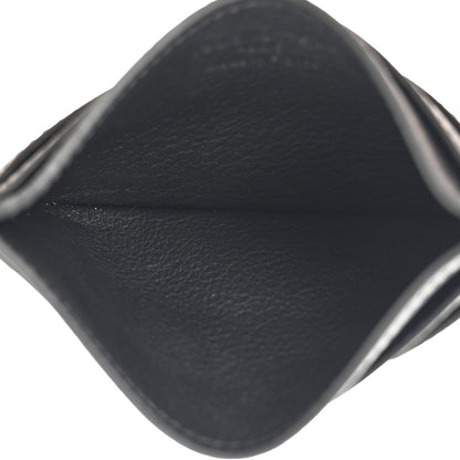 Louis Vuitton Calfskin Monogram Shadow Double Card Holder Black Black 5 of 7