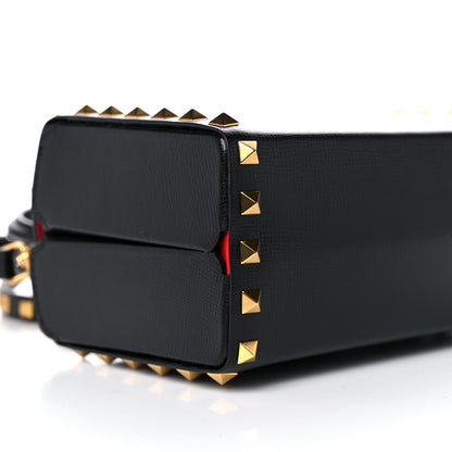 Valentino Garavani Grainy Calfskin Rockstud Alcove Box Top-Handle Bag Black 7 of 9