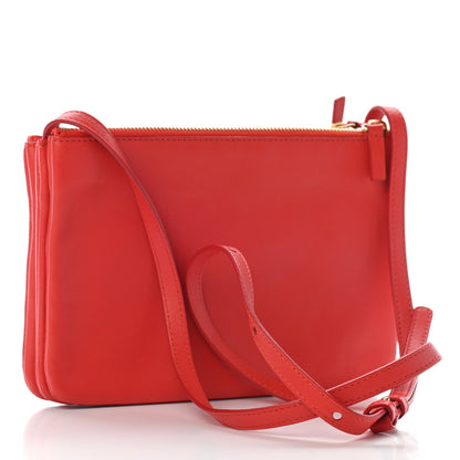 Celine Lambskin Small Trio Crossbody Bag Red 4 of 8