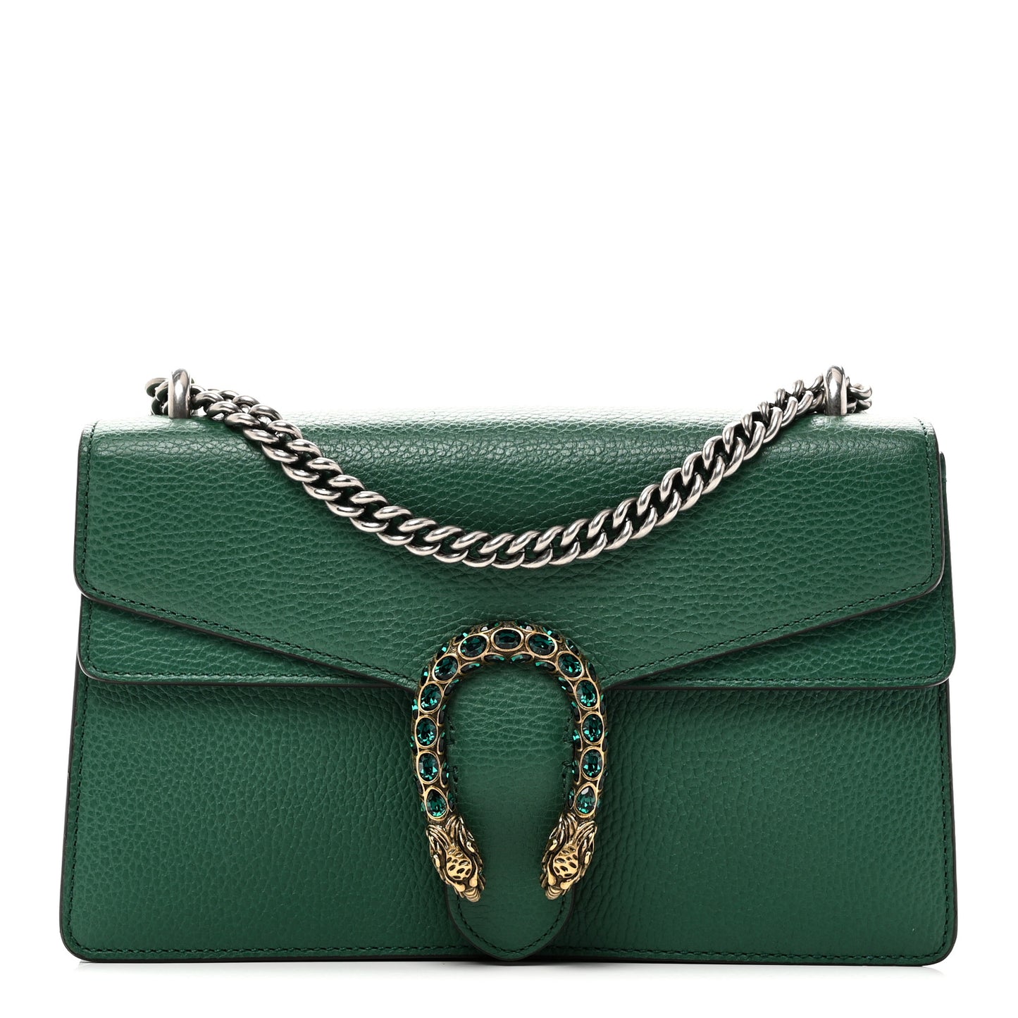 Pebbled Calfskin Small Dionysus Shoulder Bag Emerald