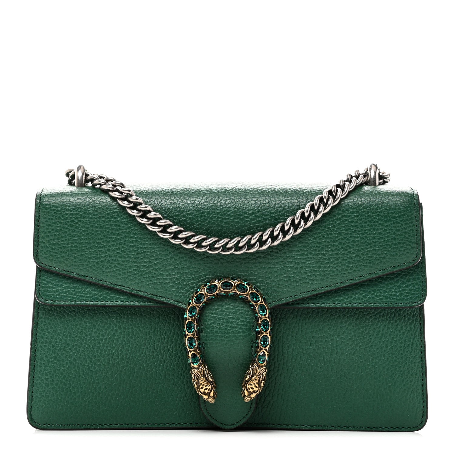 Gucci Pebbled Calfskin Small Dionysus Shoulder Bag Emerald 1 of 10