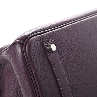 Hermes Taurillon Clemence Birkin 35 Raisin 7 of 44