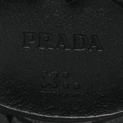 Prada Spazzolato Rois Re-Nylon Metal Triangle Logo Monolith Pouch Pocket 55mm Tall Combat Boots 39 Black 7 of 14
