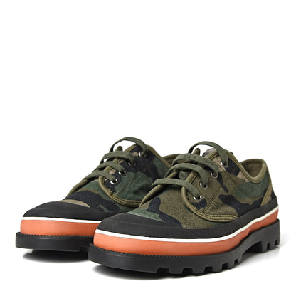 Valentino Garavani Canvas Camouflage Lace Up Shoes 42.5 Army Green 3 of 9