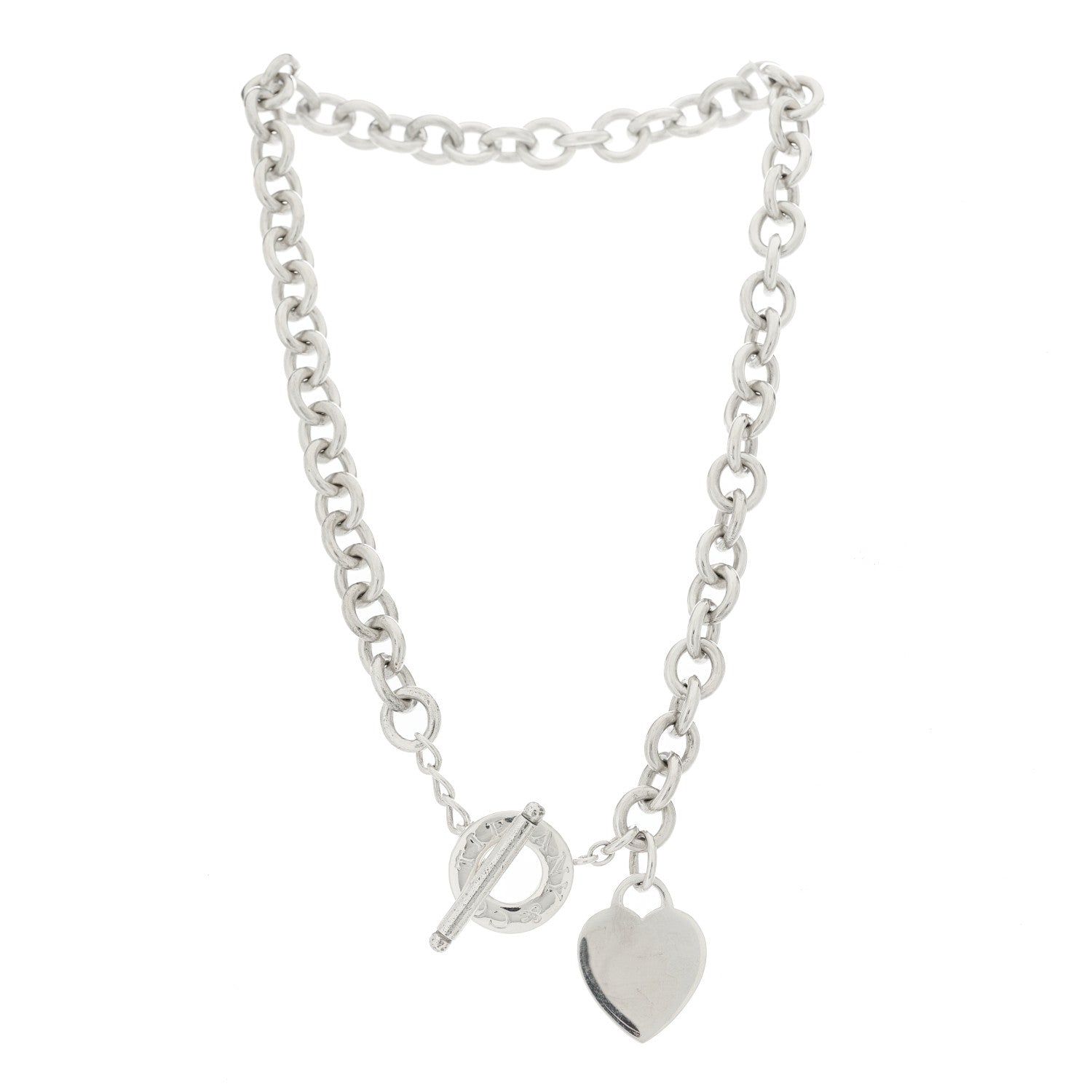 Tiffany Sterling Silver Heart Tag Toggle Necklace 3 of 4