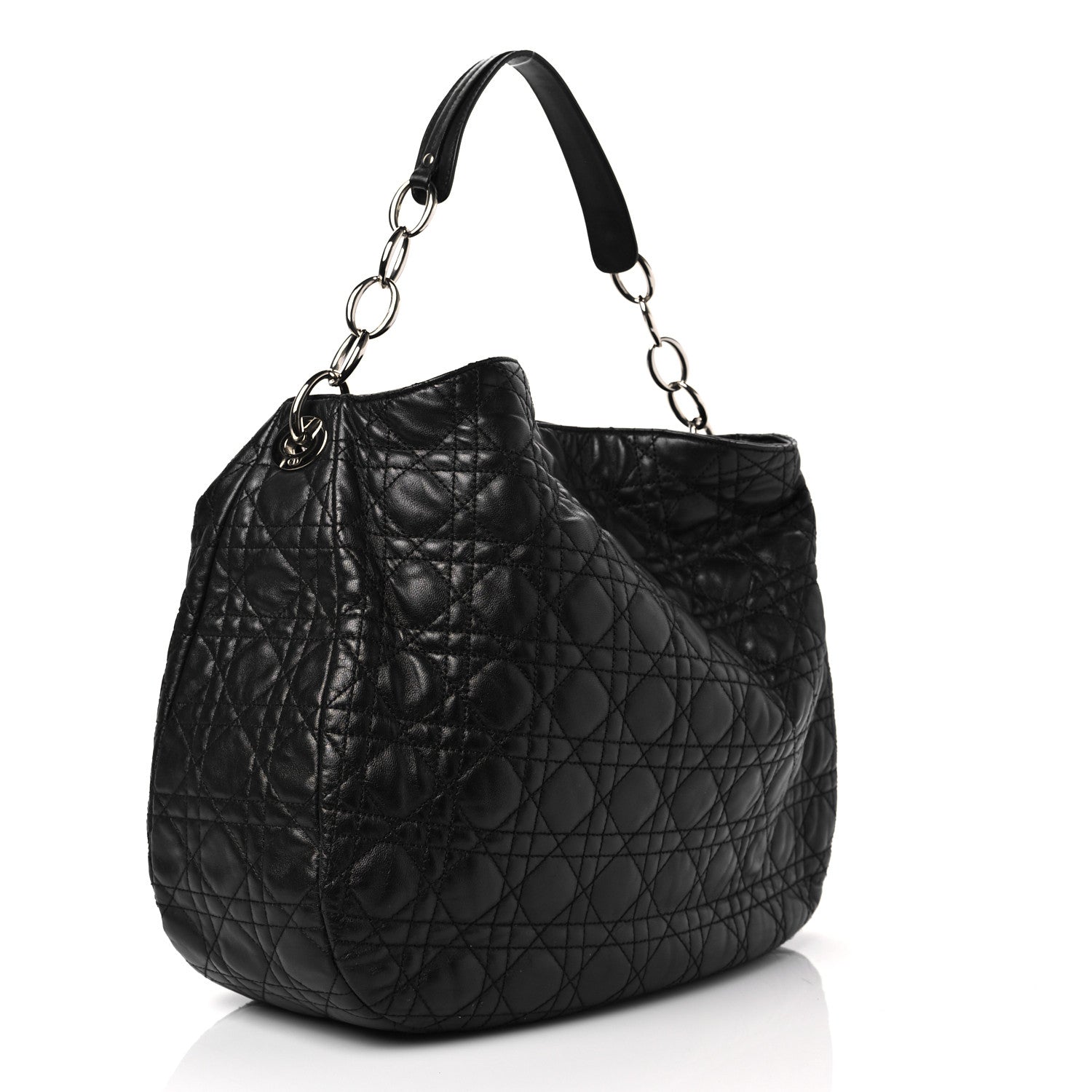 Christian Dior Lambskin Cannage Large Dior Soft Hobo Black 3 of 7