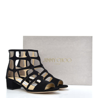 Jimmy Choo Suede Ren 35 Sandals 36 Black 13 of 13